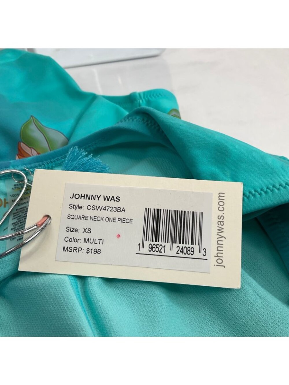 Johnny Was Swimsuit Women Sz XS Floral Square Neck One Piece Nwt $138 - Picture 8 of 11